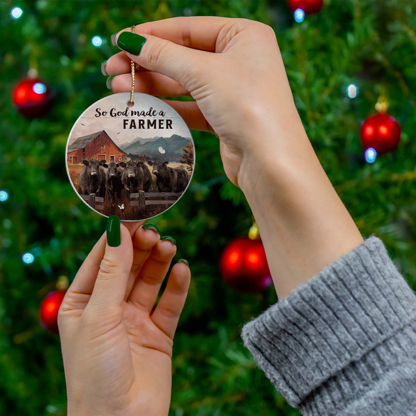 SO GOD MADE A FARMER CHRISTMAS ORNAMENT