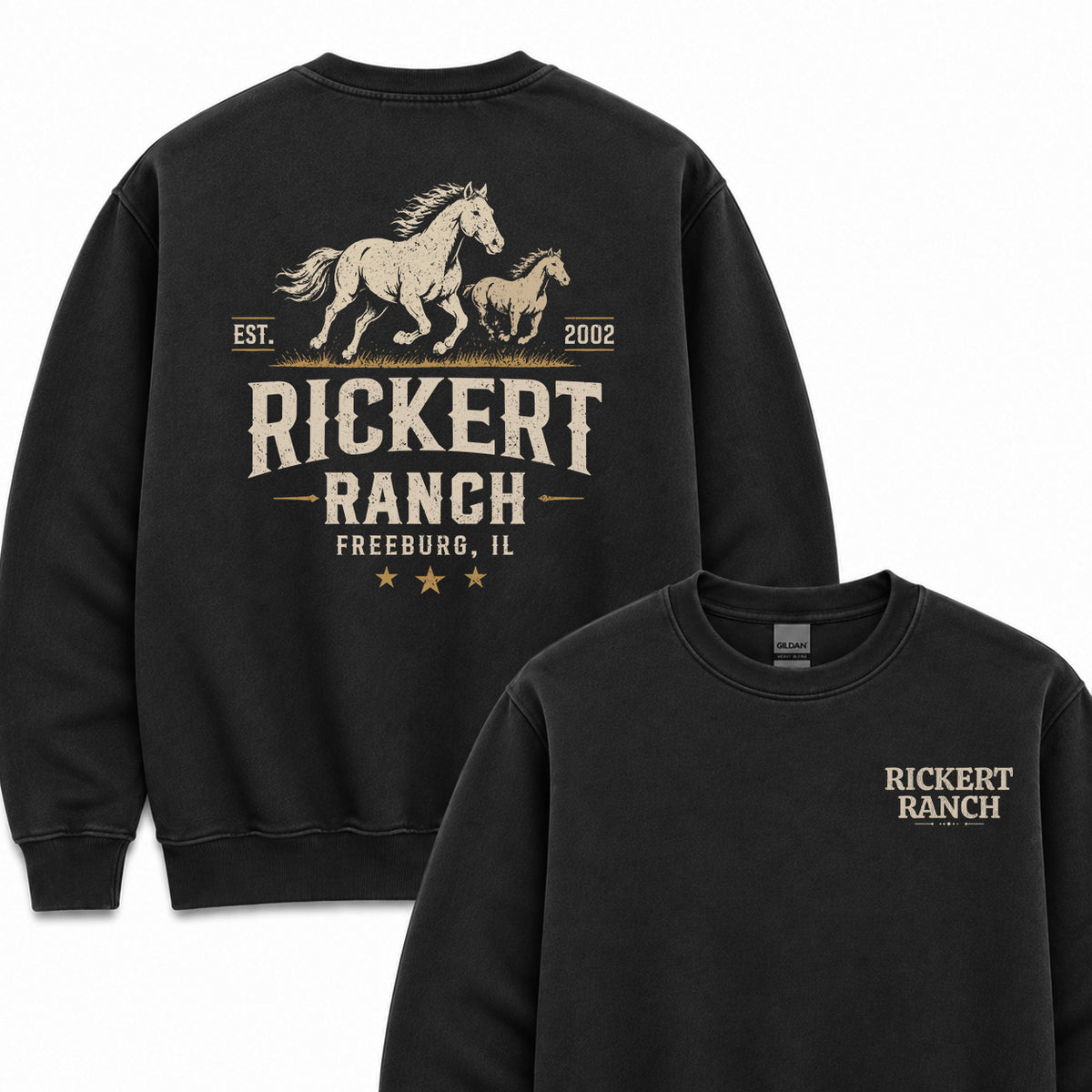 HORSE RANCH CUSTOM SWEATSHIRT BACK PRINT H7