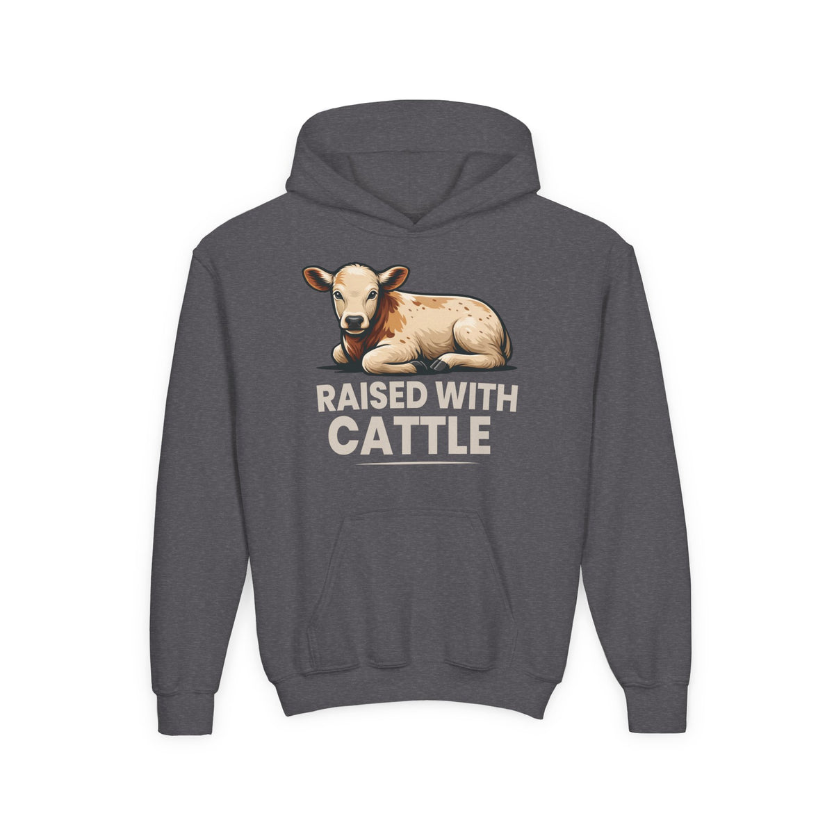 RAISED WITH CATTLE YOUTH HOODIE
