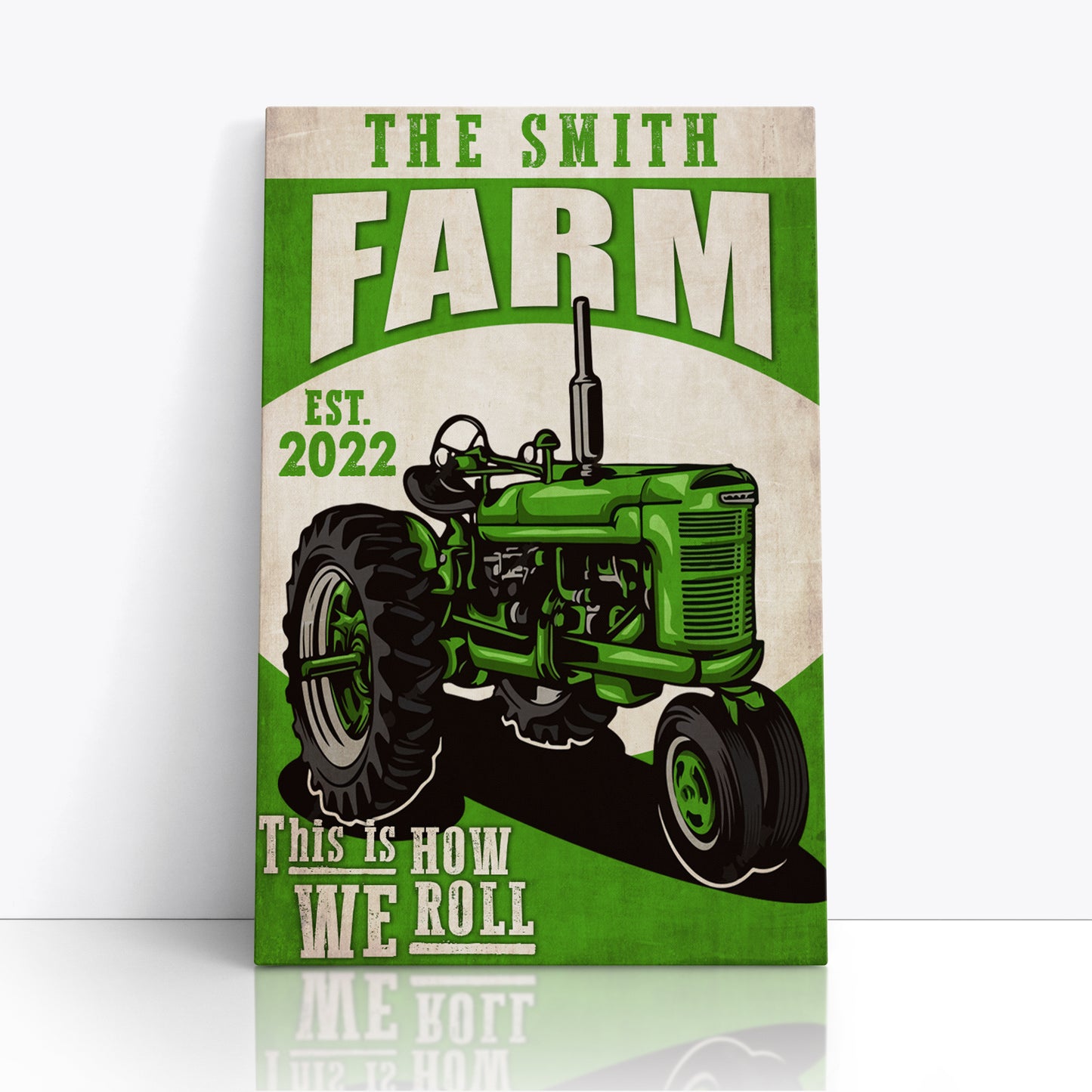 CUSTOM FARM GREEN TRUCK CANVAS