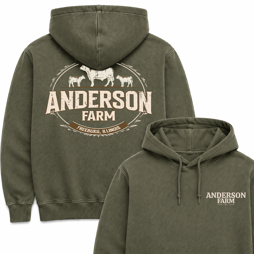 CATTLE FARM CUSTOM HOODIE BACK PRINT C18