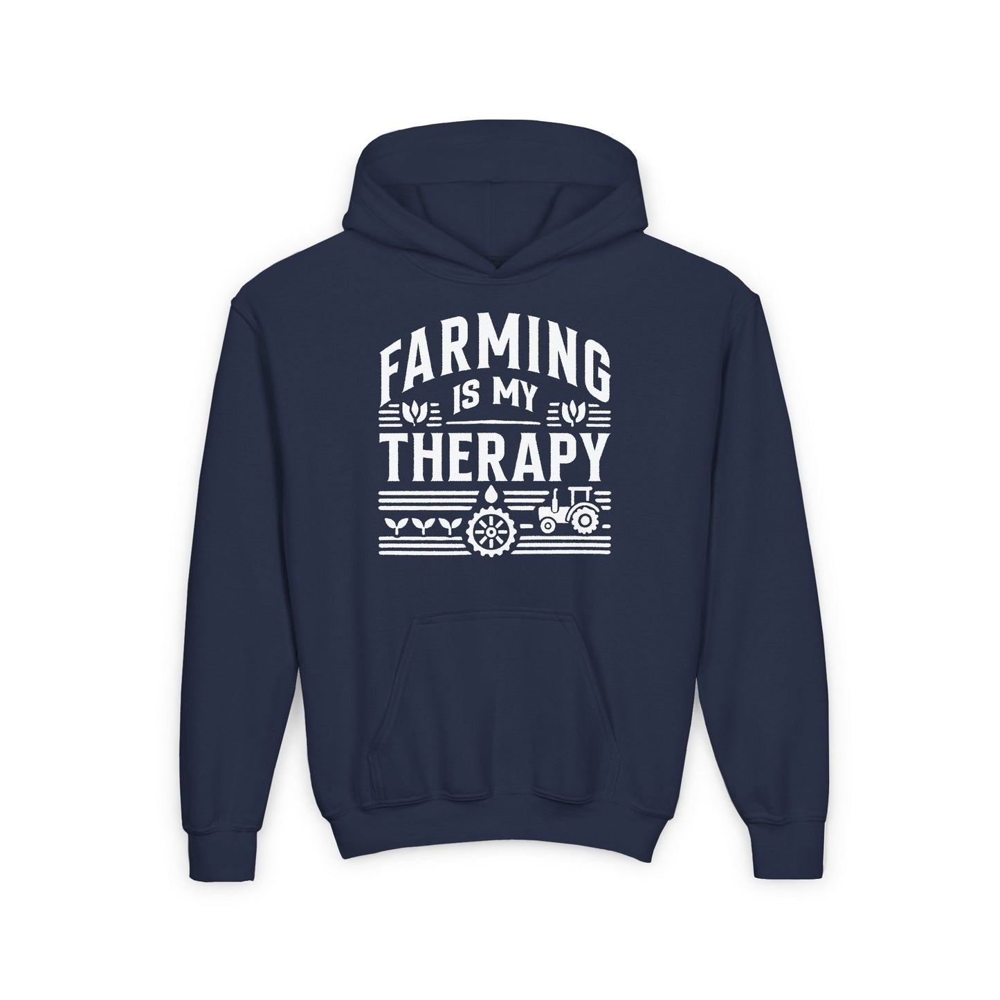 FARMING IS MY THERAPY YOUTH HOODIE