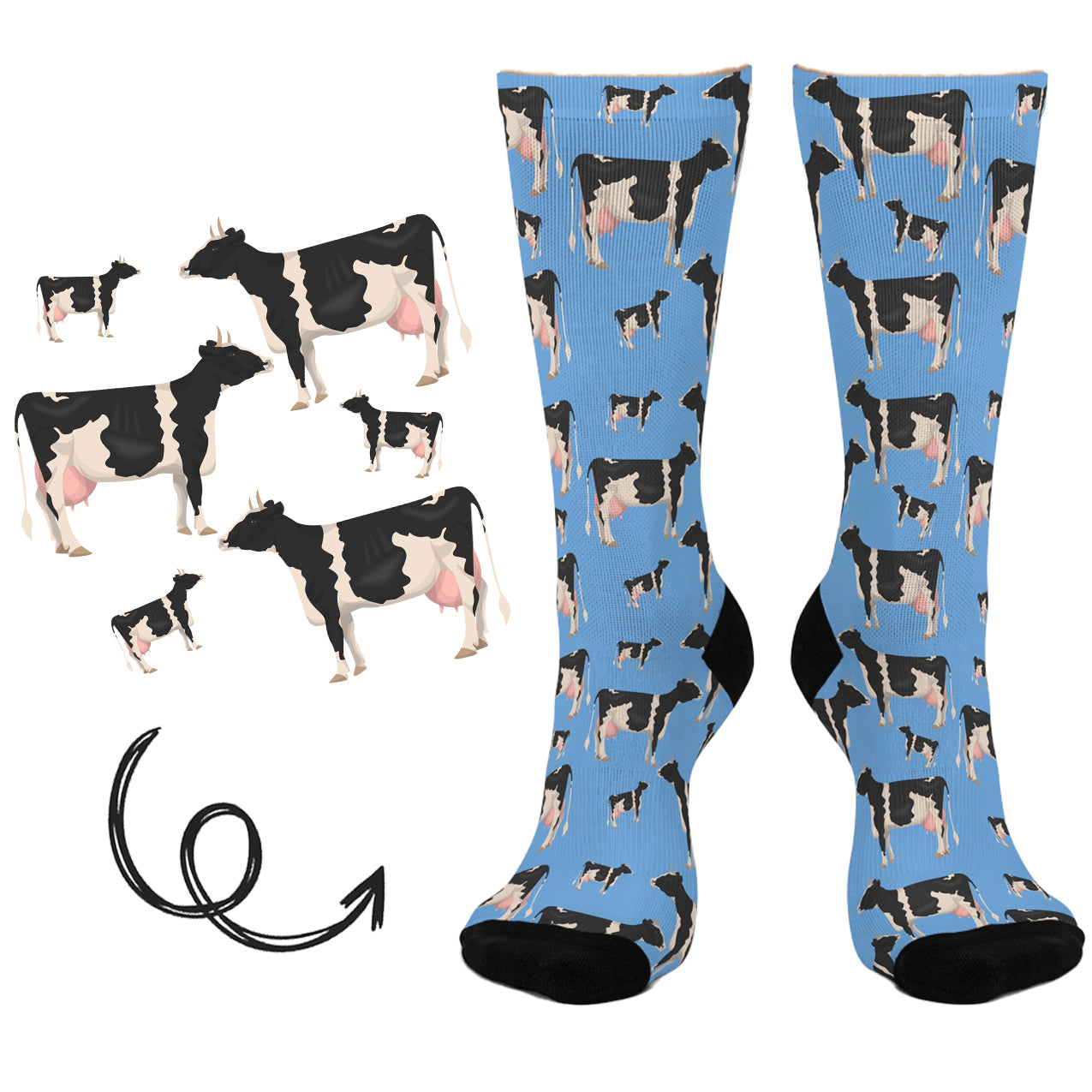 DAIRY COW FARM SOCKS SD8