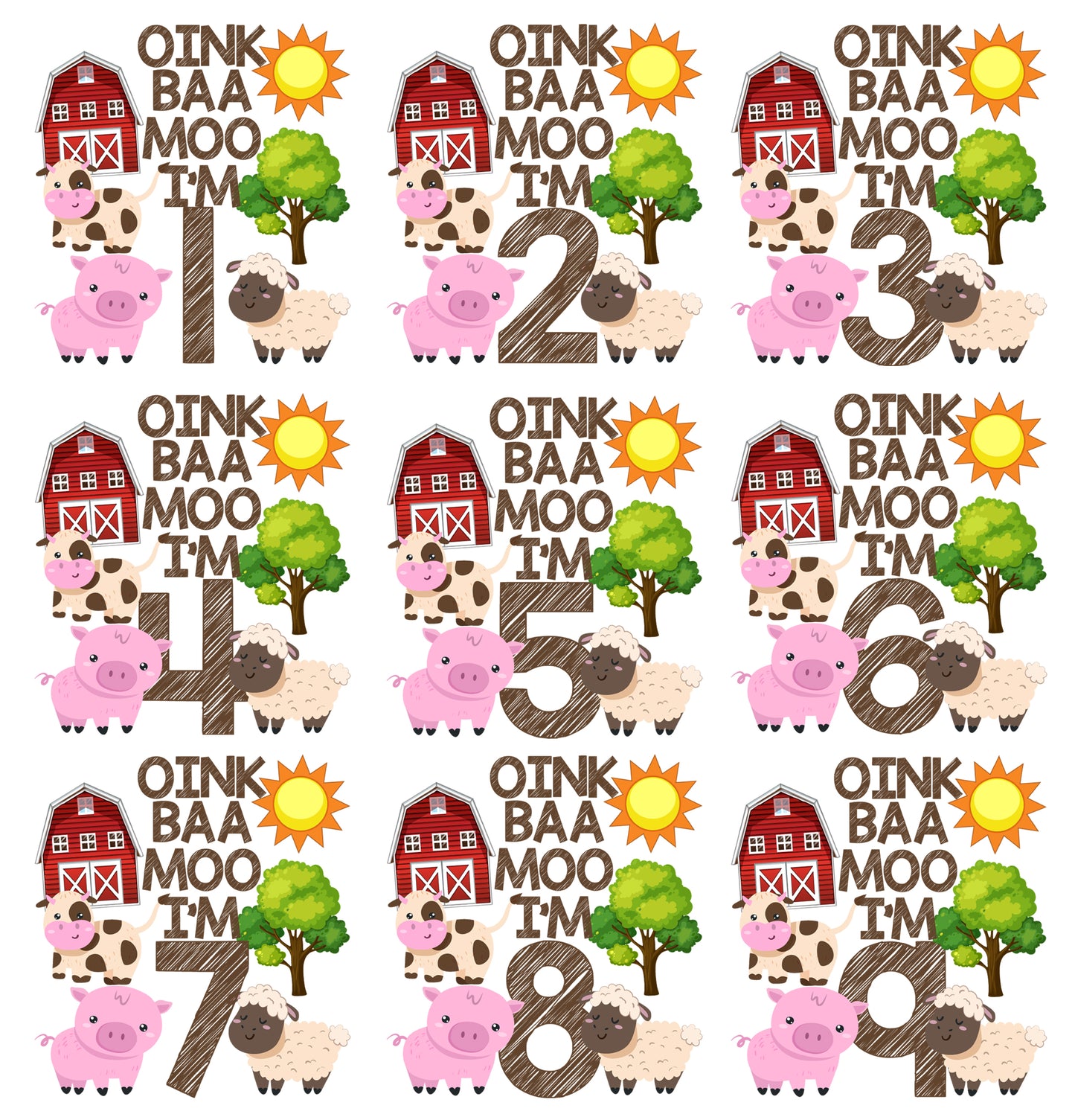 OINK BAA MOO BIRTHDAY CUSTOM YOUTH SHIRT