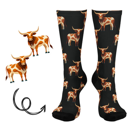 LONG HORN COW FARM SOCKS SL1