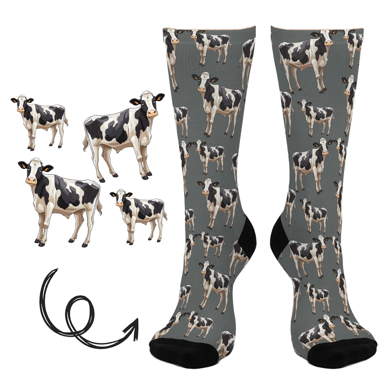 DAIRY COW FARM SOCKS SD7