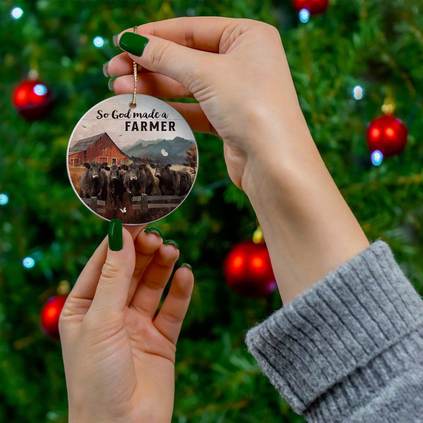 SO GOOD MADE A FARMER CHRISTMAS ORNAMENT