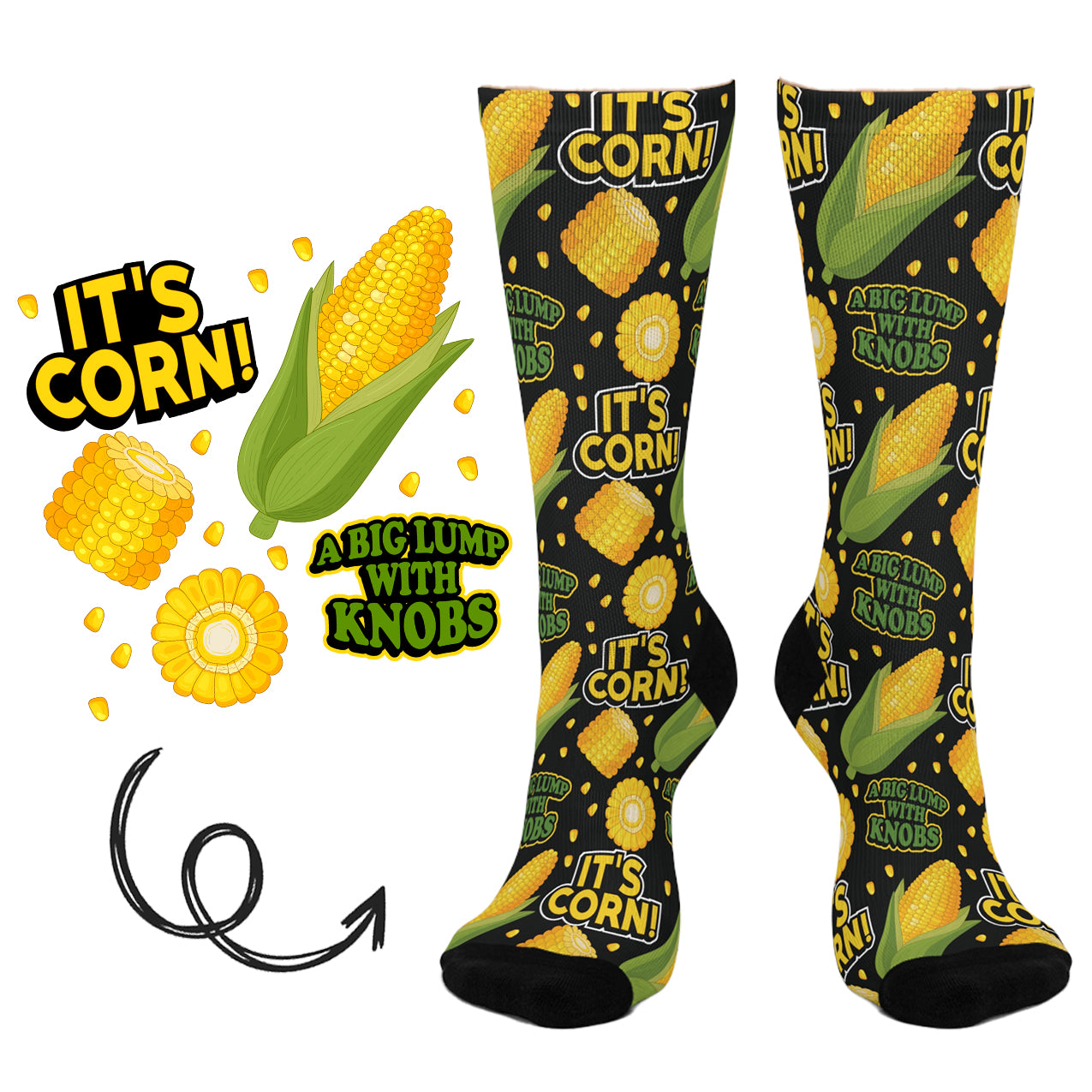 IT’S CORN A BIG LUMP WITH KNOBS SOCKS