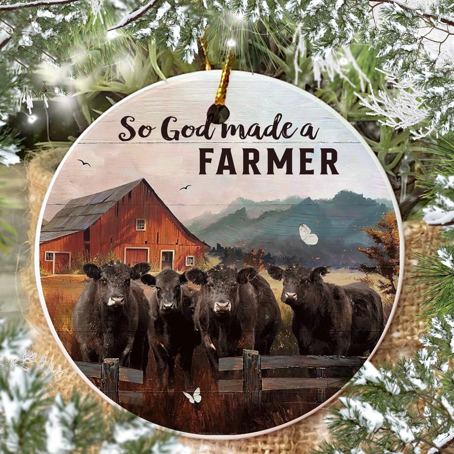 SO GOOD MADE A FARMER CHRISTMAS ORNAMENT