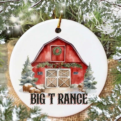 CUSTOM BARN CHRISTMAS FARM ORNAMENT