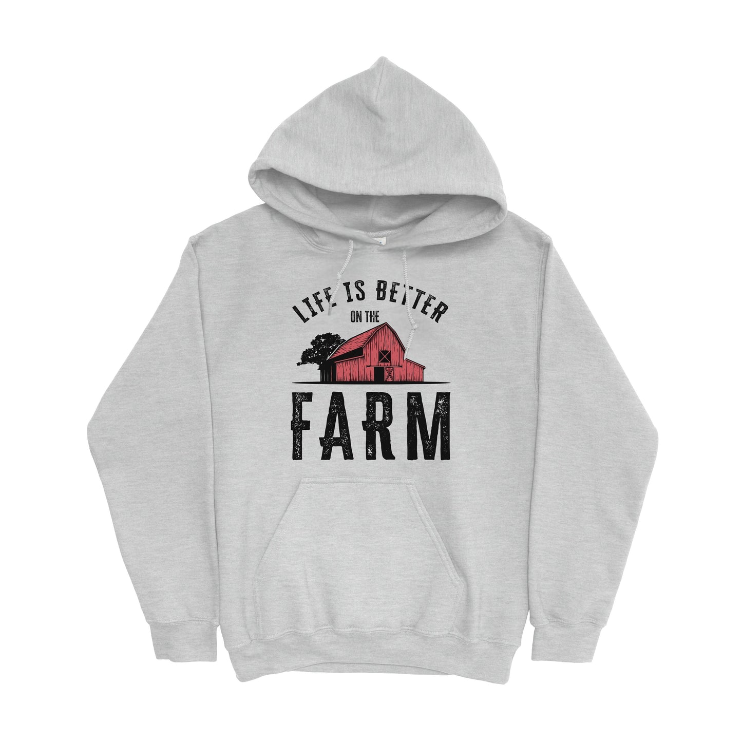 LIFE IS BETTER ON THE FARM RED BARN HOODIE