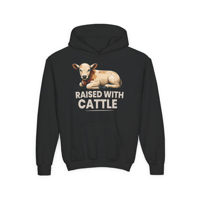 RAISED WITH CATTLE YOUTH HOODIE