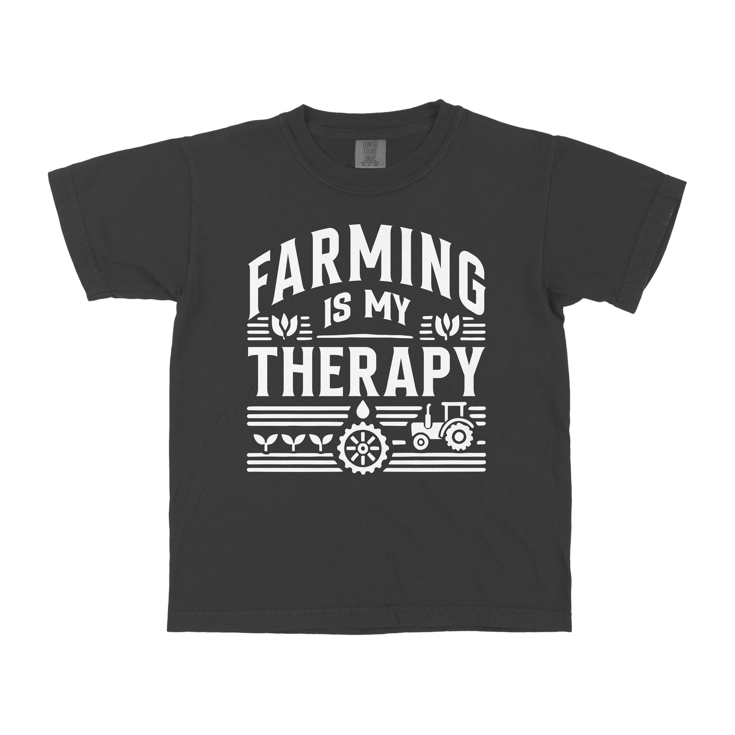 FARMING IS MY THERAPY YOUTH SHIRT