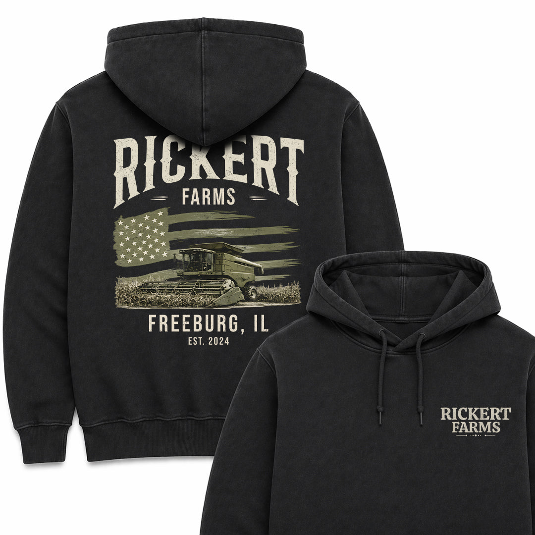 CUSTOM FARM TRACTOR HOODIE BACK PRINT F8
