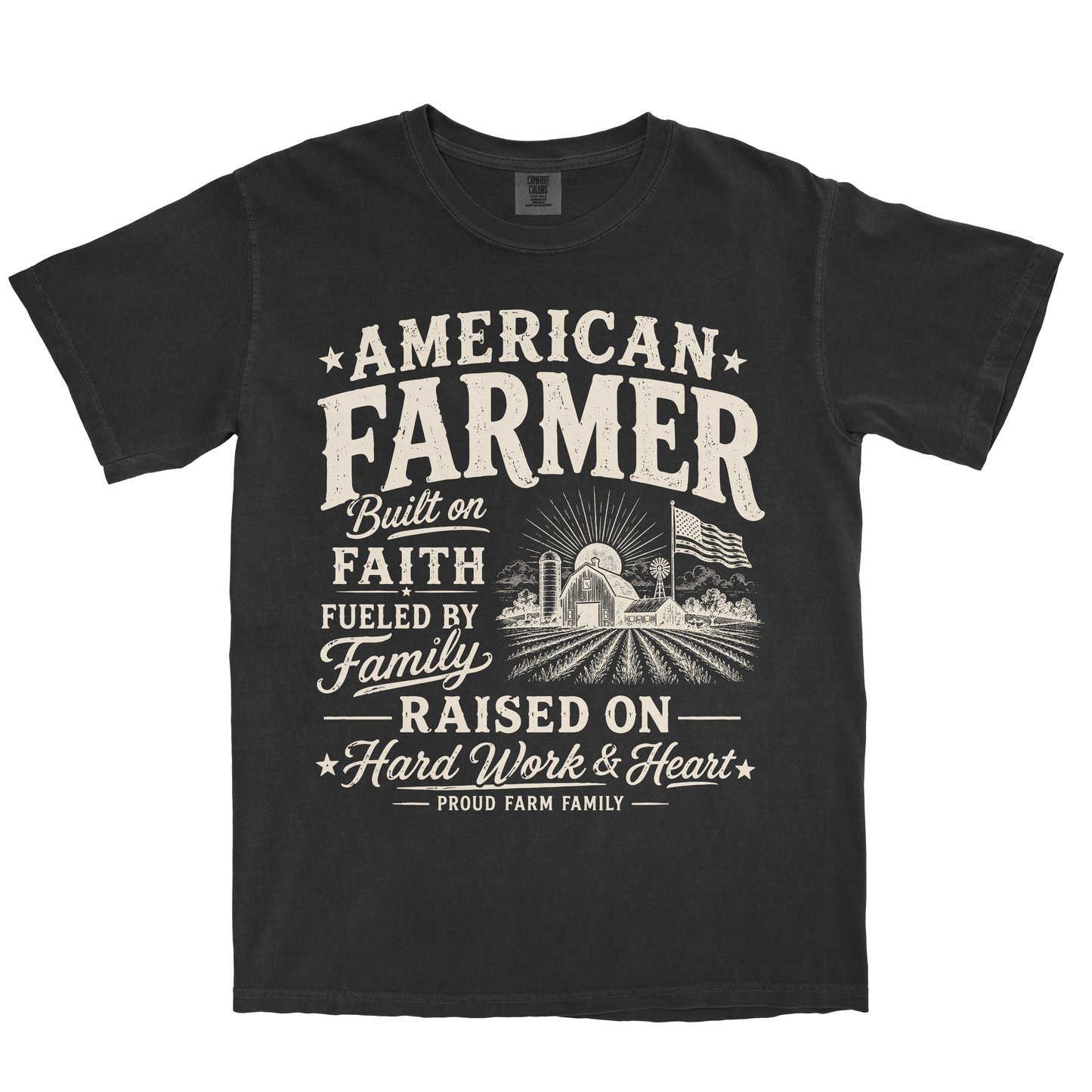 AMERICAN FARMER BUILT ON FAITH SHIRT