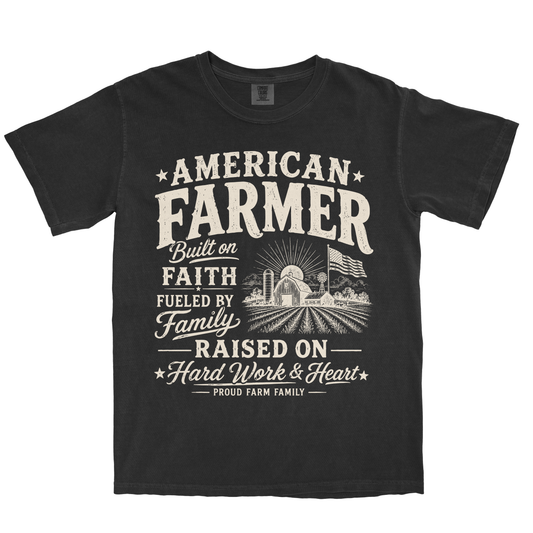 AMERICAN FARMER BUILT ON FAITH SHIRT
