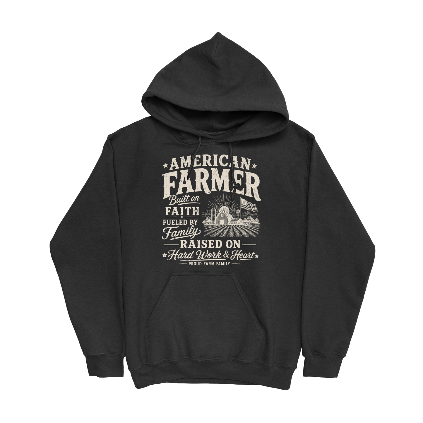 AMERICAN FARMER BUILT ON FAITH HOODIE