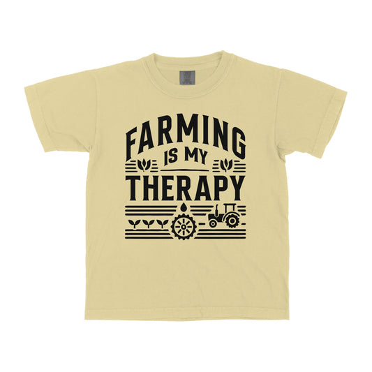 FARMING IS MY THERAPY YOUTH SHIRT