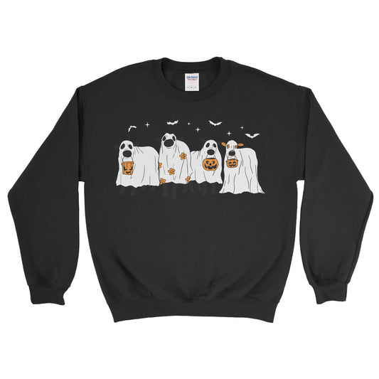 COW GHOSTS FARM HALLOWEEN SWEATSHIRT