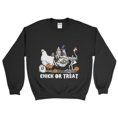 SPOOKY CHICK OR TREAT FARM HALLOWEEN SWEATSHIRT