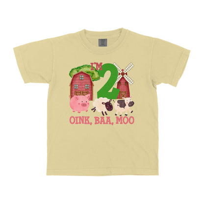 OINK BAA MOO FARM BIRTHDAY CUSTOM YOUTH SHIRT