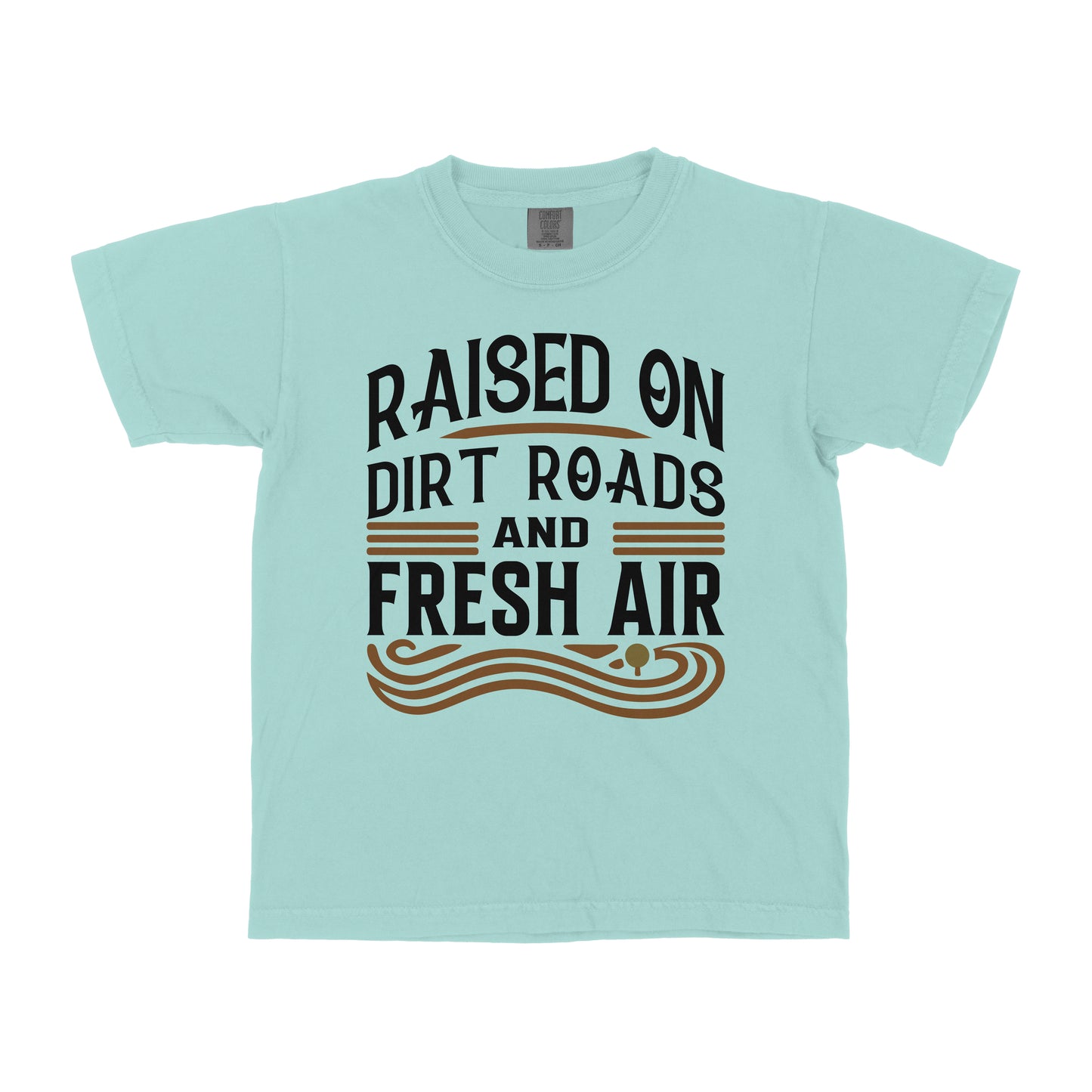 RAISED ON DIRT ROADS AND FRESH AIR YOUTH SHIRT