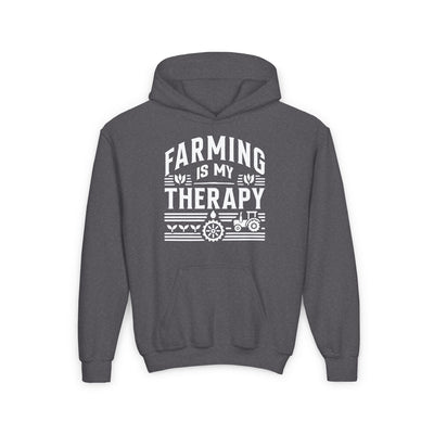 FARMING IS MY THERAPY YOUTH HOODIE
