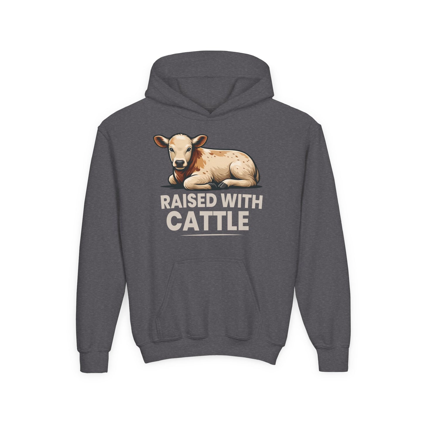 RAISED WITH CATTLE YOUTH HOODIE