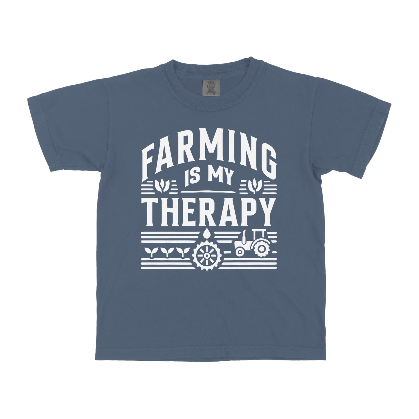 FARMING IS MY THERAPY YOUTH SHIRT