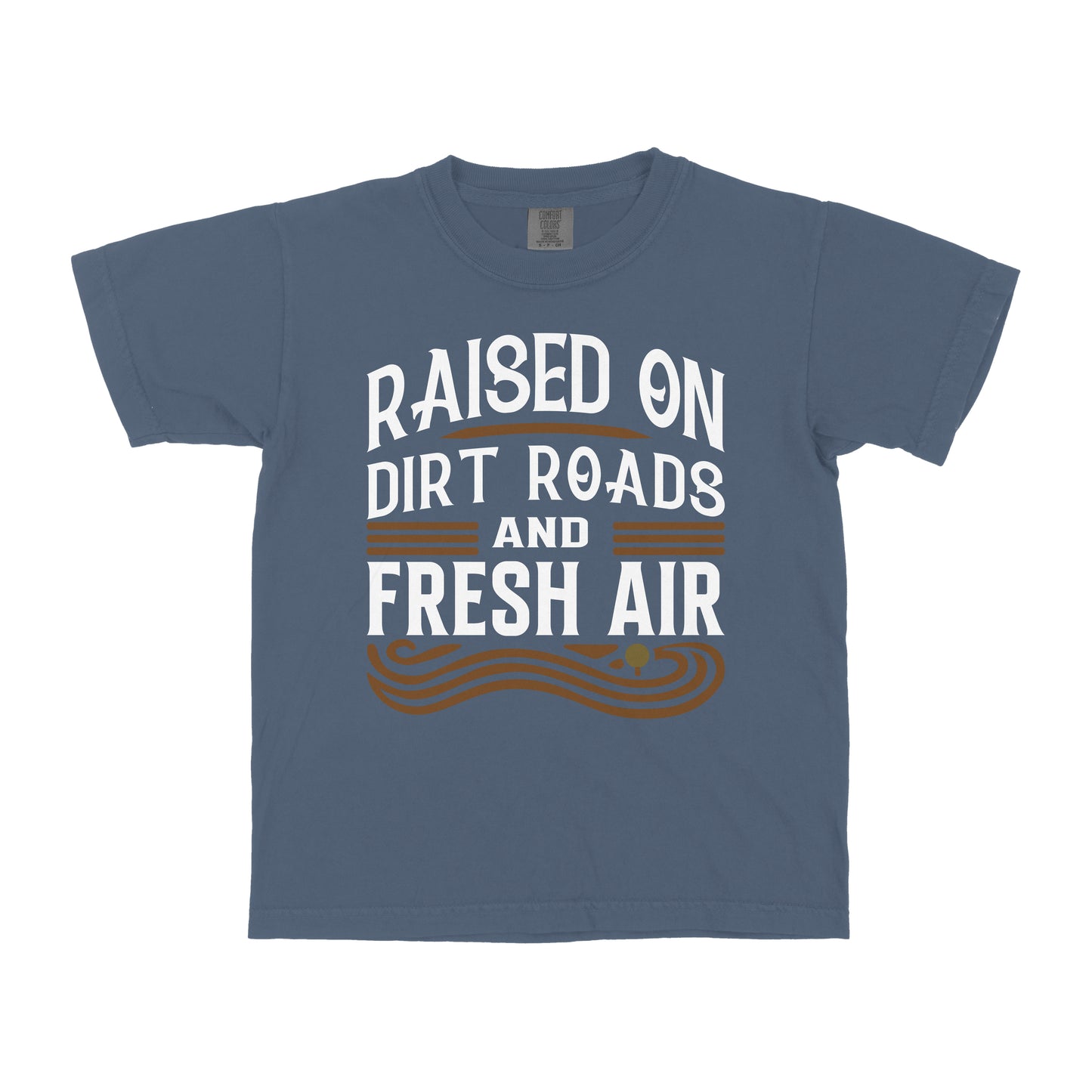 RAISED ON DIRT ROADS AND FRESH AIR YOUTH SHIRT