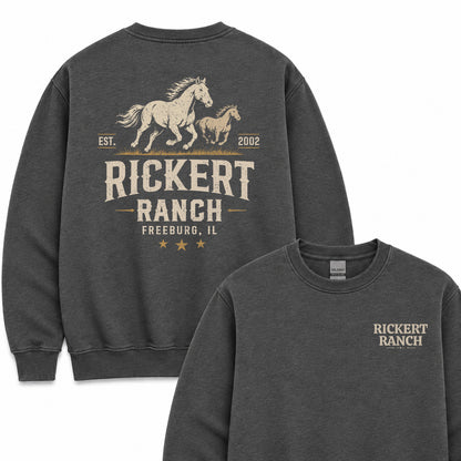 HORSE RANCH CUSTOM SWEATSHIRT BACK PRINT H7