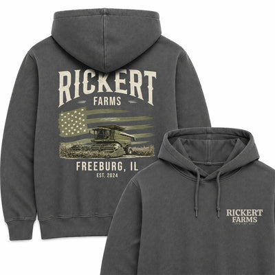 CUSTOM FARM TRACTOR HOODIE BACK PRINT F8