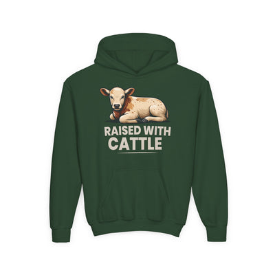 RAISED WITH CATTLE YOUTH HOODIE