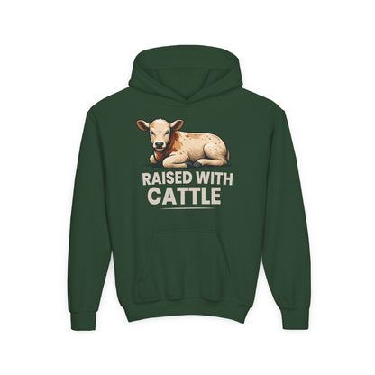 RAISED WITH CATTLE YOUTH HOODIE