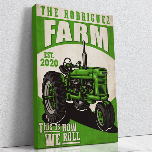 CUSTOM FARM GREEN TRUCK CANVAS