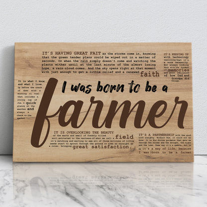 BORN TO BE A FARMER CANVAS