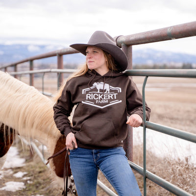 Custom cattle farm hoodie personalized with farm name for American ranchers