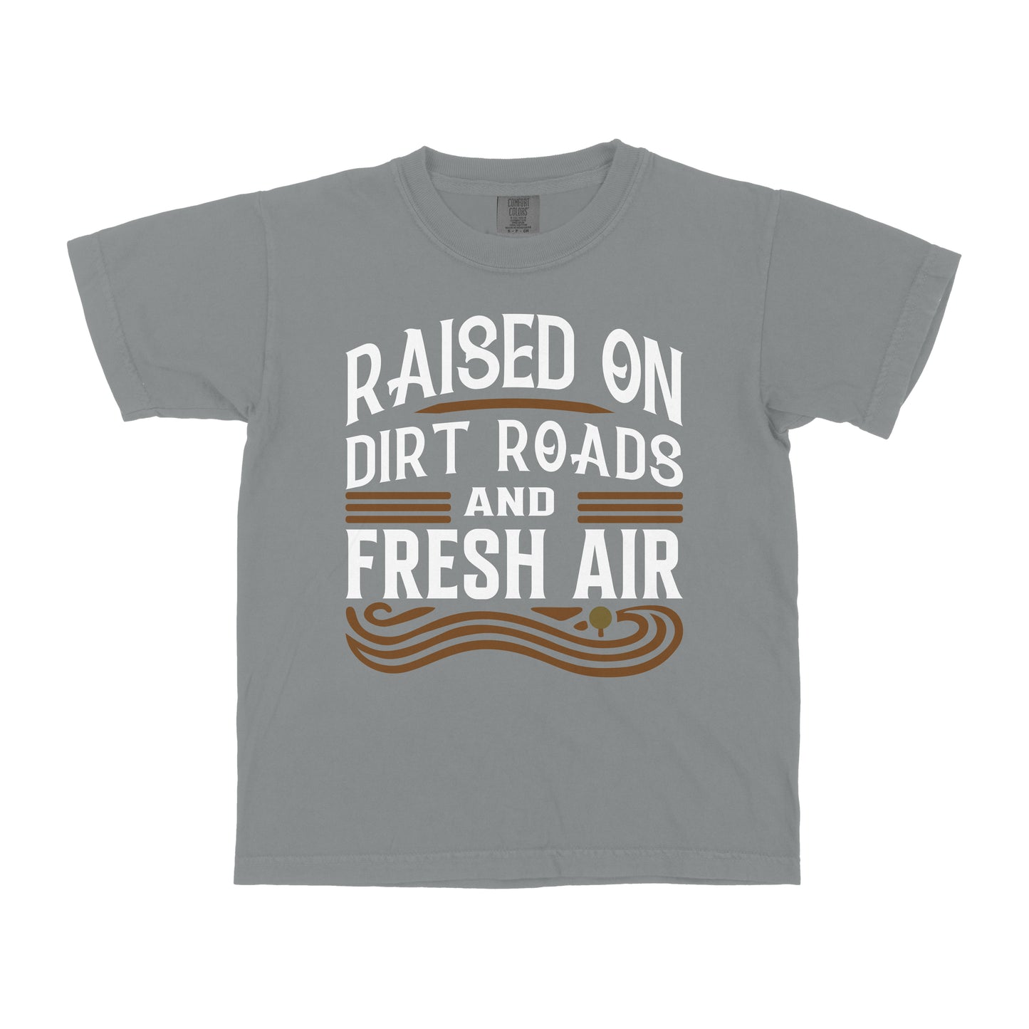RAISED ON DIRT ROADS AND FRESH AIR YOUTH SHIRT
