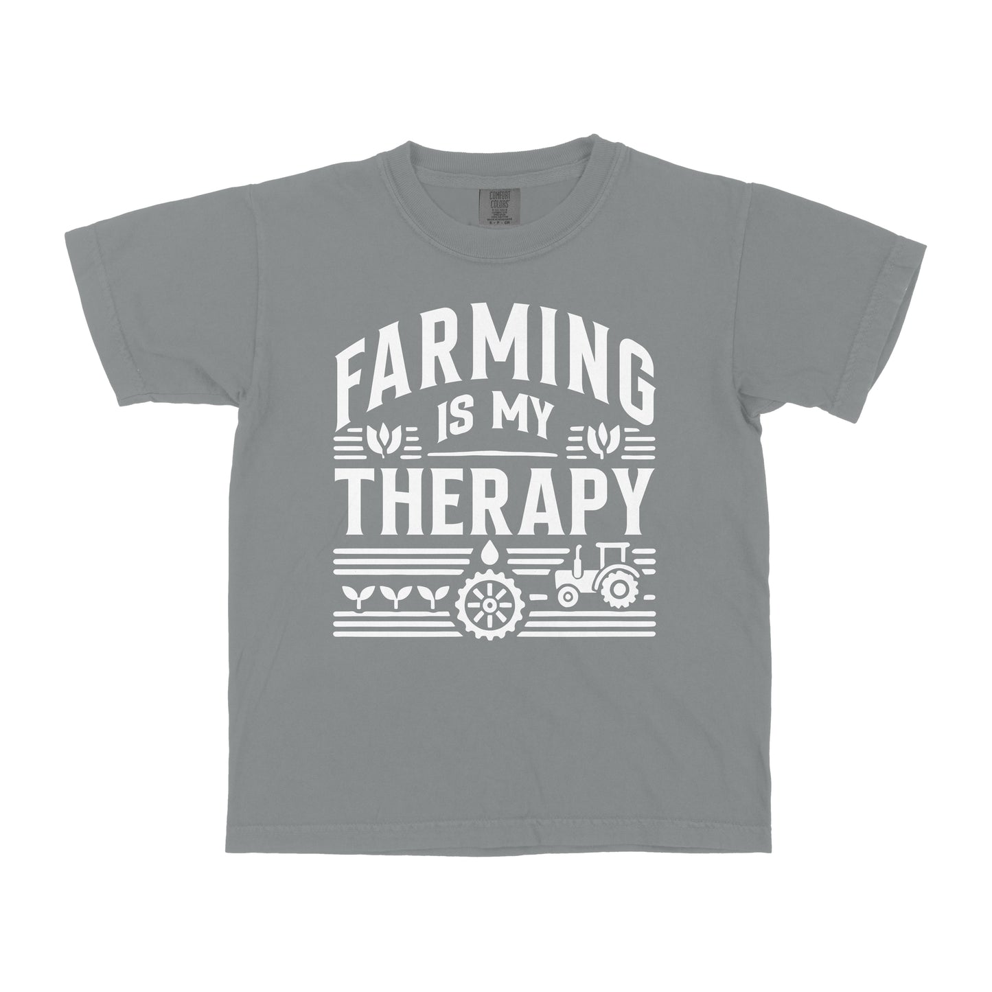 FARMING IS MY THERAPY YOUTH SHIRT
