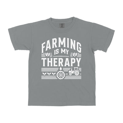 FARMING IS MY THERAPY YOUTH SHIRT