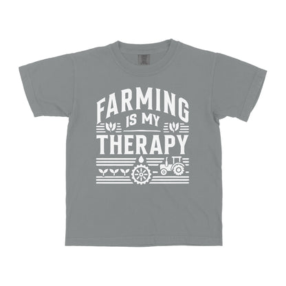 FARMING IS MY THERAPY YOUTH SHIRT