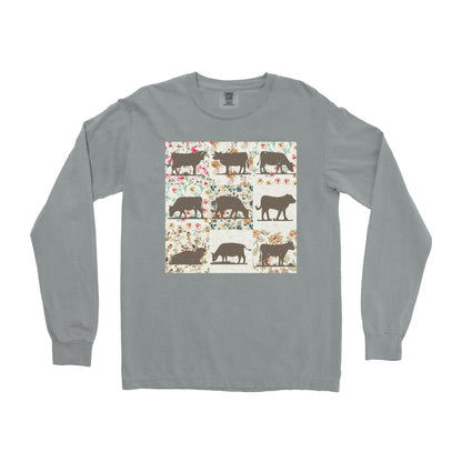 COW PATTERN LONG SLEEVE SHIRT