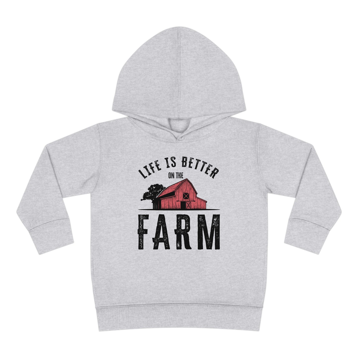 LIFE IS BETTER ON THE FARM RED BARN TODDLER HOODIE