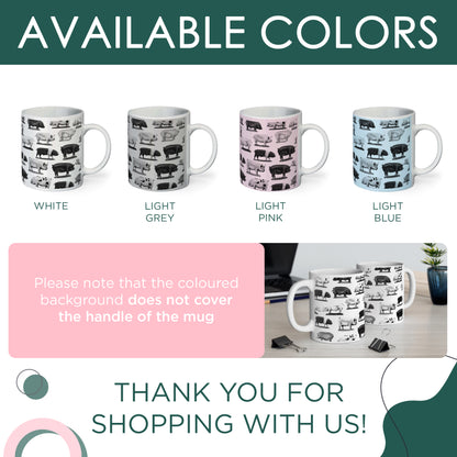 BREEDS OF PIGS B&W COFFEE MUG