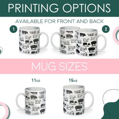 BREEDS OF PIGS B&W COFFEE MUG