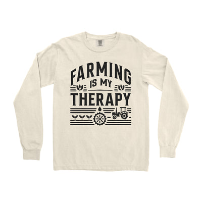 FARMING IS MY THERAPY LONG SLEEVE SHIRT