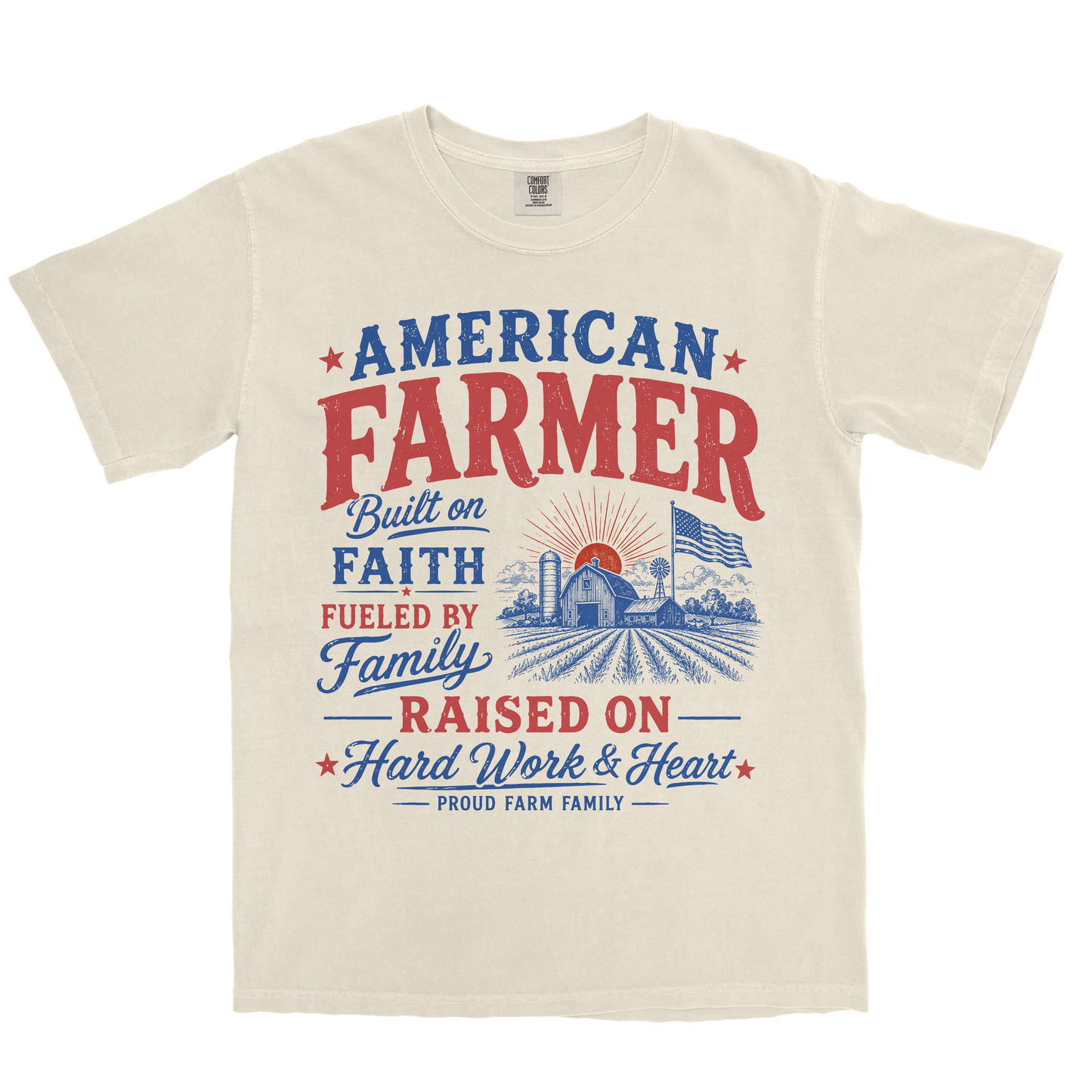 AMERICAN FARMER BUILT ON FAITH SHIRT