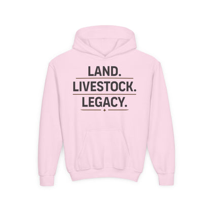 LAND. LIVESTOCK. LEGACY. YOUTH HOODIE