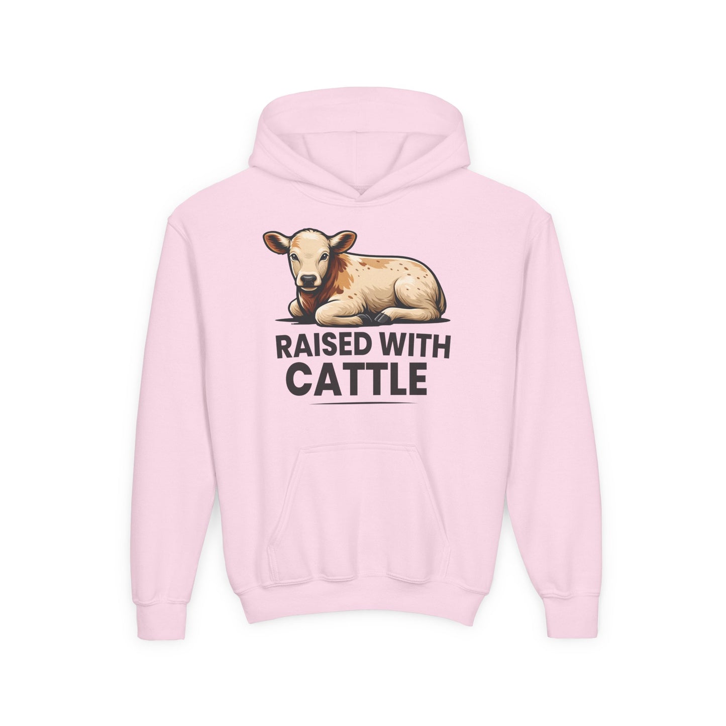 RAISED WITH CATTLE YOUTH HOODIE