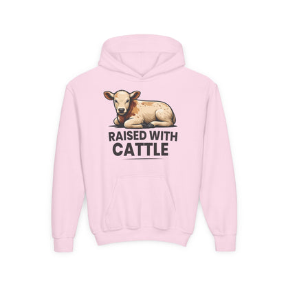 RAISED WITH CATTLE YOUTH HOODIE